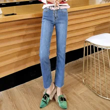 CTRLCITY толстые зимние флисовые джинсы с высокой талией джинсовые брюки прямые женские бойфренды джинсы для женщин потертые джинсы