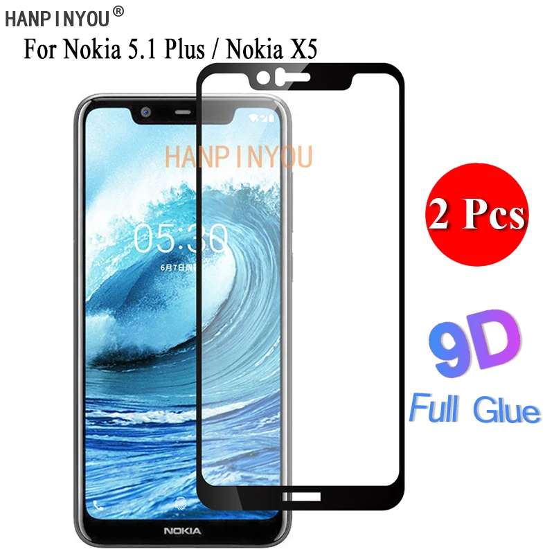 2 шт./лот для Nokia 5 1 Plus Plus/X5 TA 1109 86 &quot9D полный клей защитная пленка из закаленного