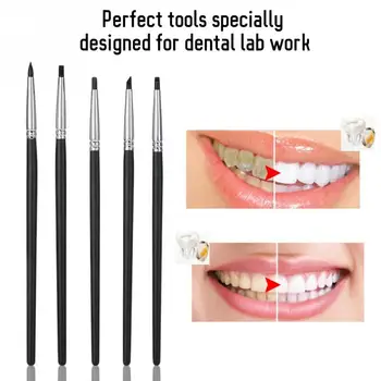 

5pcs Dental Porcelain Teeth Silicone Brush Teeth Stain Remover Nail Art Brush Pen Tool