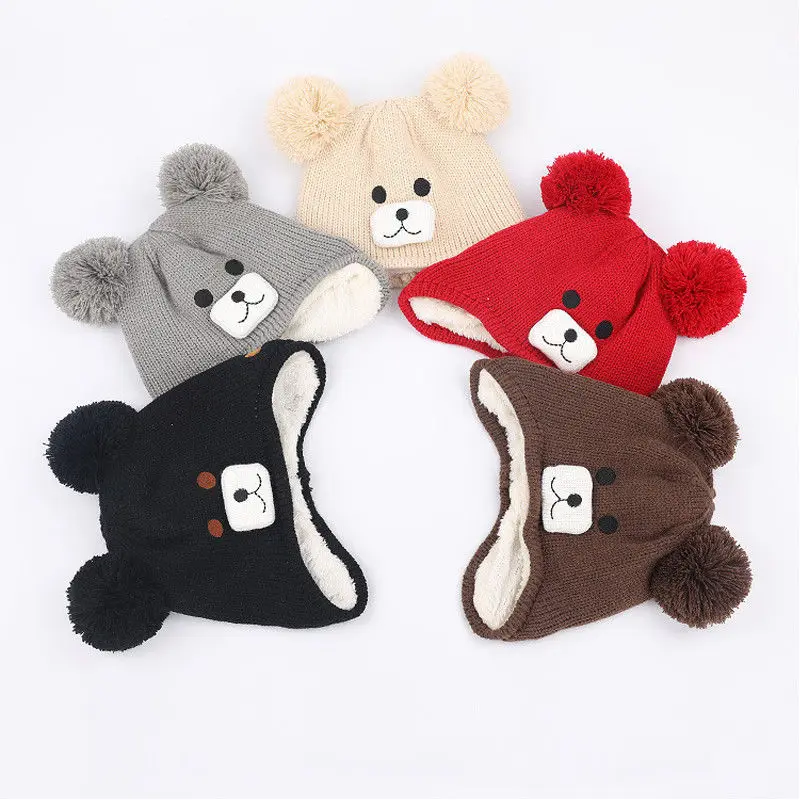 2019 детская модная вязаная шапка зимние детские Pom pom Hat мальчиков и девочек вязать