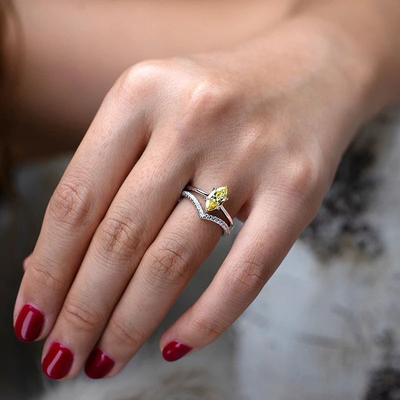 PANSYSEN подлинное 925 пробы Серебряное кольцо с аметистом в форме марикизы для женщин, обручальное кольцо с драгоценным камнем на годовщину