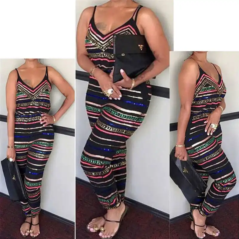long striped jumpsuit