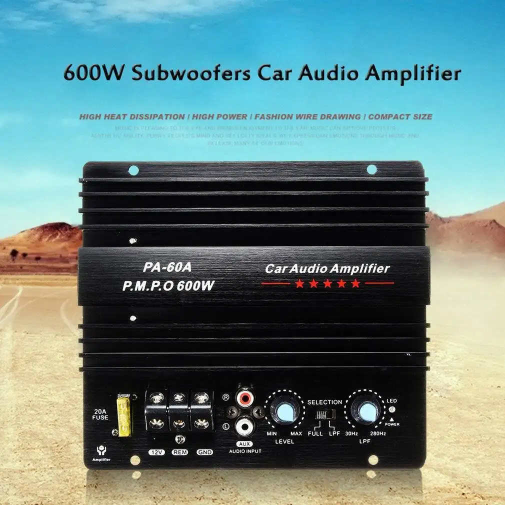 12 V 600 W placa amplificador Mono coche Audio amplificador potente bajo subwoofer Amp Pa-60A 12 V 600 W placa amplificador Mono coche Audio amplificador potente bajo subwoofer Amp Pa-60A