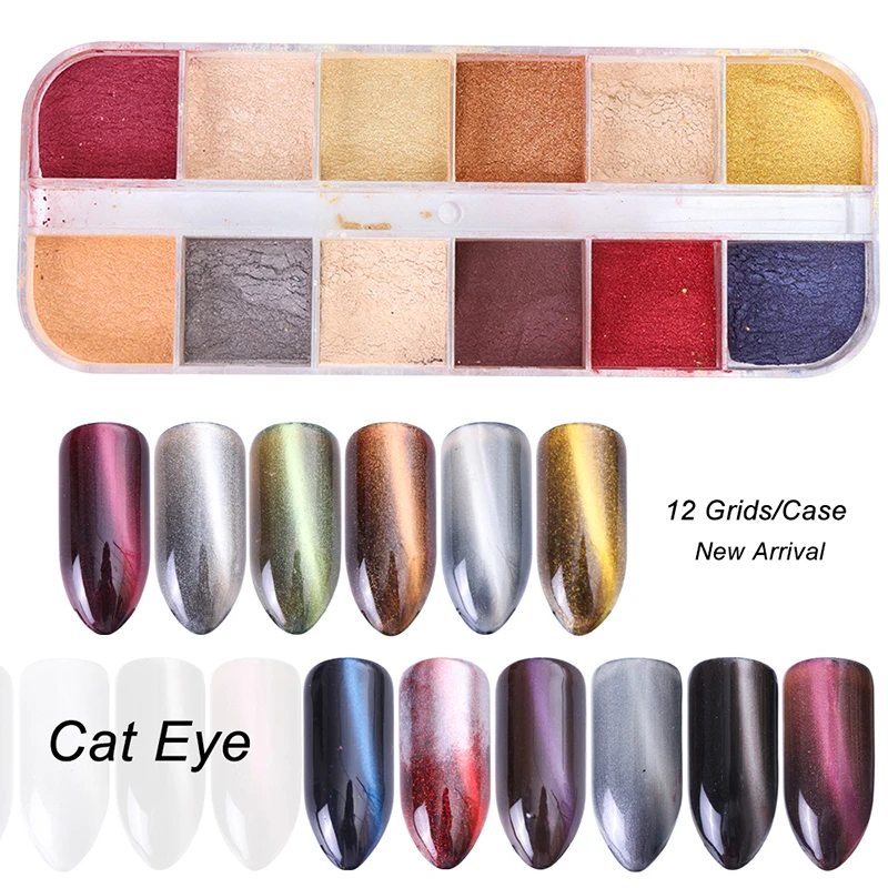 Glitter Shiny Metallic Sequin Effect Nail Art Powder Dust 12 colors Decor | Красота и здоровье