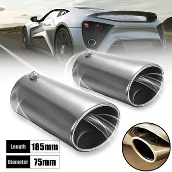 

Car Chrome 75mm 2.75 Straight Tail Exhaust Pipe Rear Muffler Tip End Trim Universal Car Rear Tail Throat Liner Accessories