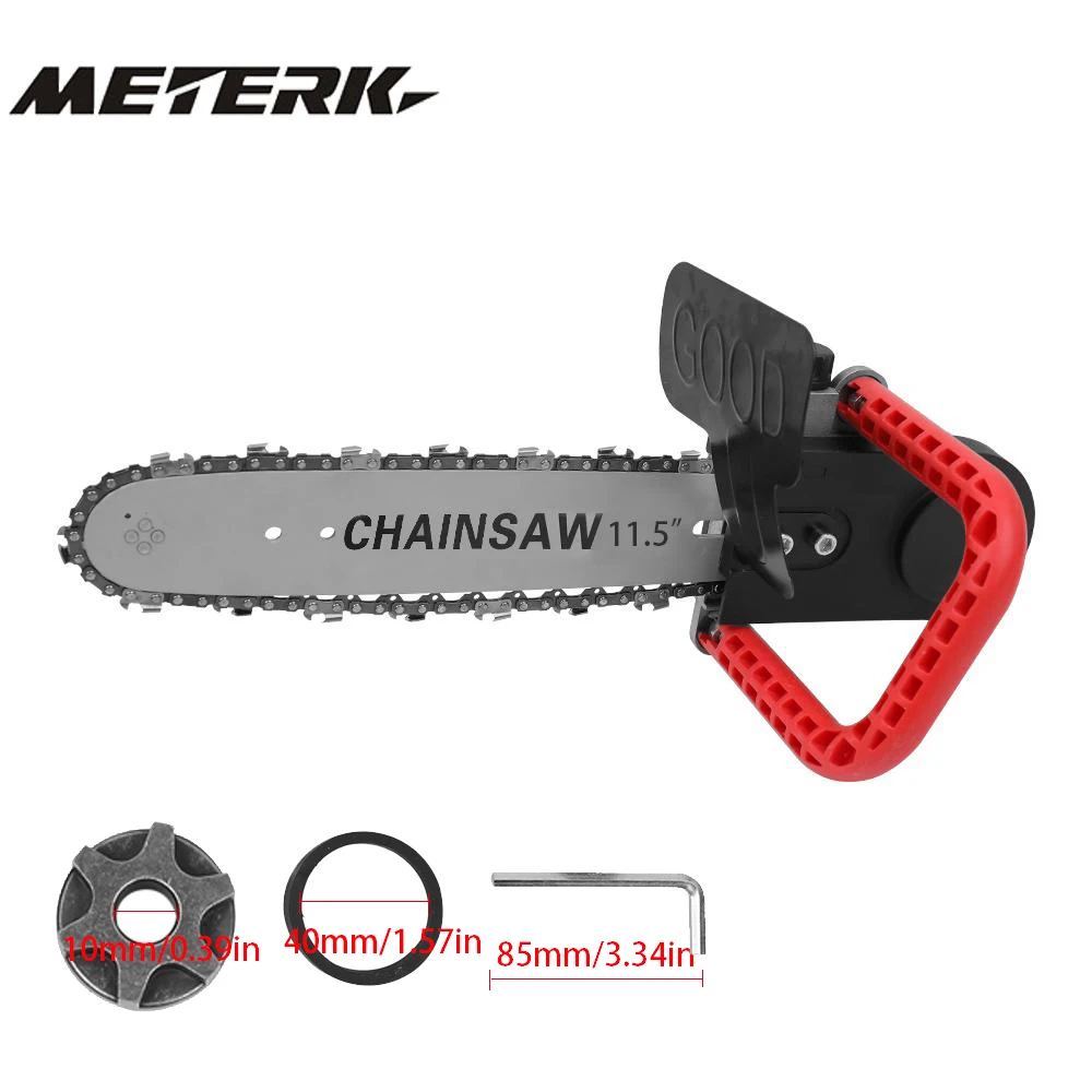 

11.5 Inch Chainsaw DIY Electric Jig Circular Saw Converter Woodworking Change Angle Grinder into Chain Saw Power Tool