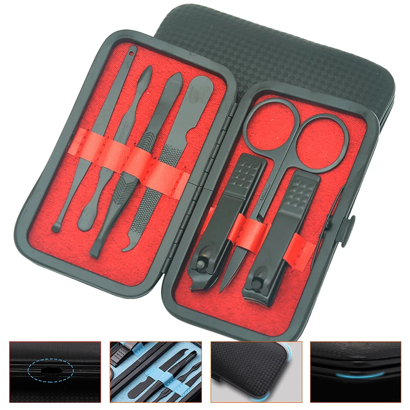 

Meisha 7Pcs Nail Manicure Tools Kits for Face Nail Toe Nail File Cuticle Pusher Makeup Scissor Nail Clipper Pedicure Sets HE0008