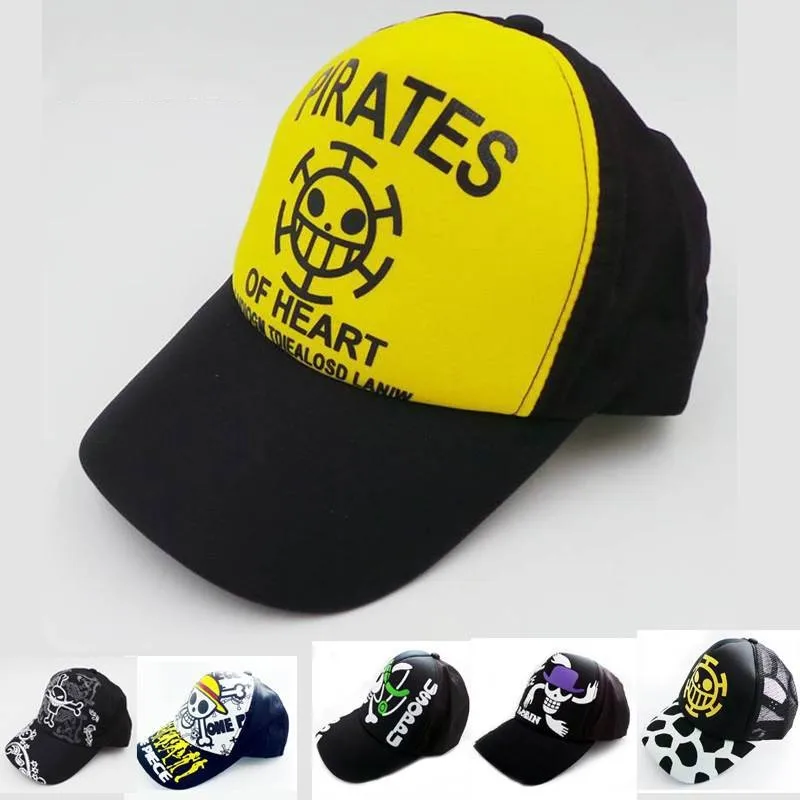 

One Piece Cosplay Accessories Baseball Caps Trafalgar Law Hats Women Men Summer Hip Hop Snapback Caps Anime Sunshade Hat