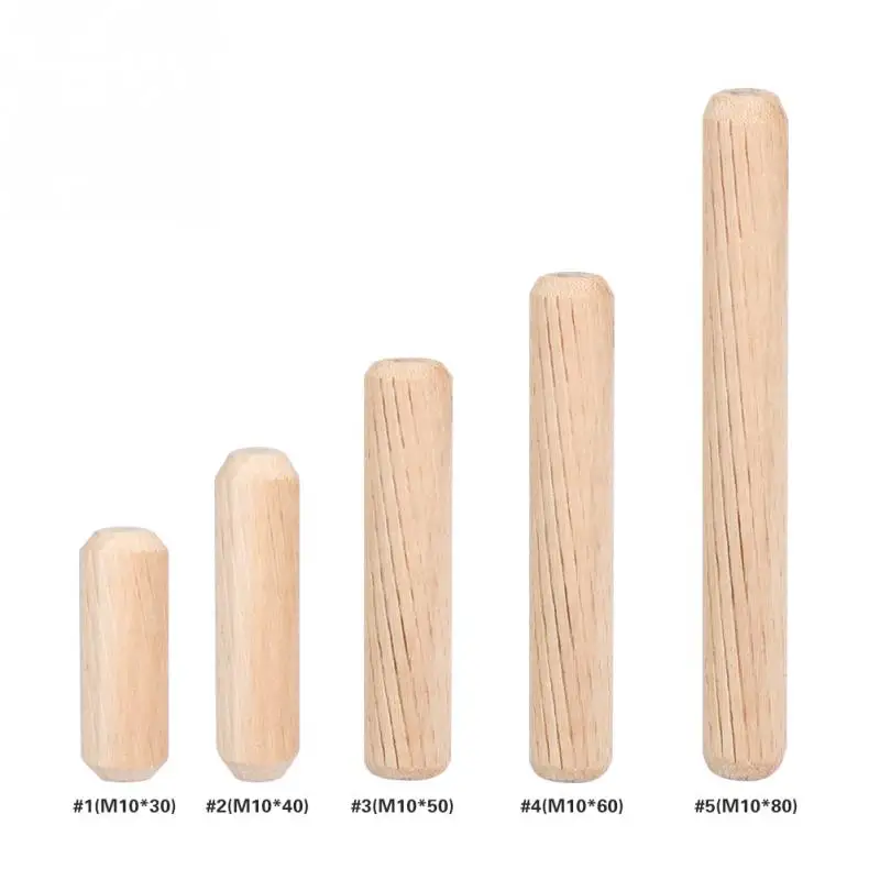 

50pcs M10 Cabinet Drawer Round Fluted Wooden Craft Dowel Pins Rods