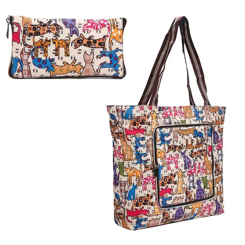 

Foldable Large Shopping Bag, Eco-friendly Travel Recycle Bag, Portable Handy Shopping Grocery Bags Tote Bag