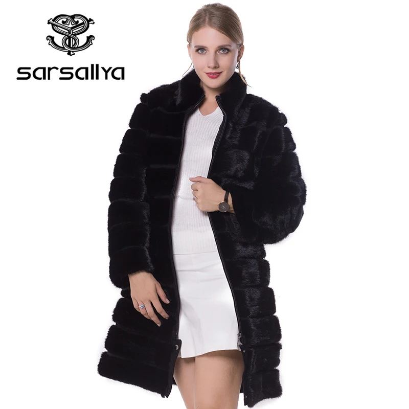Sale Real Mink Fur Coat Winter Long Natural Fur Mink Coats And Jacket Black Transformer Warm Women Clothes 2019 Vintage Plus Size 7XL 2