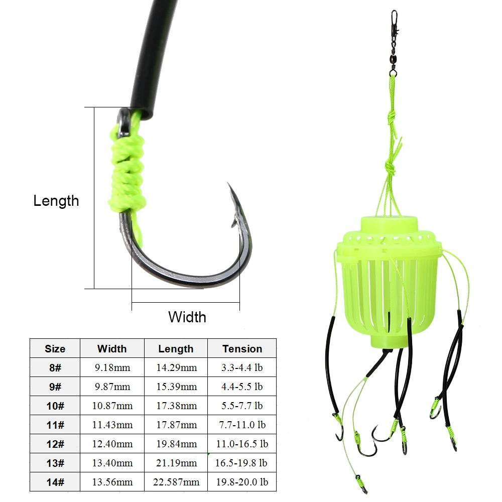 7 шт. рыболовные крючки взрывные рыболовные крючки Крючки для ловли карпа со светящимися рыболовными приманками корзина клетка с весом