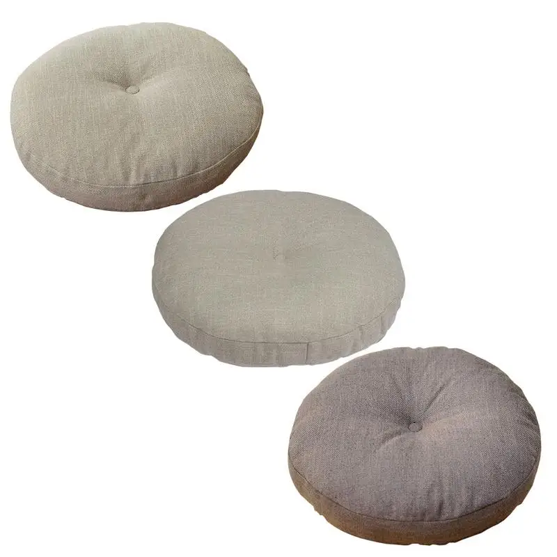 Linen Cushion Thickened Round Large Fabric Floor Cushion Japanese Style