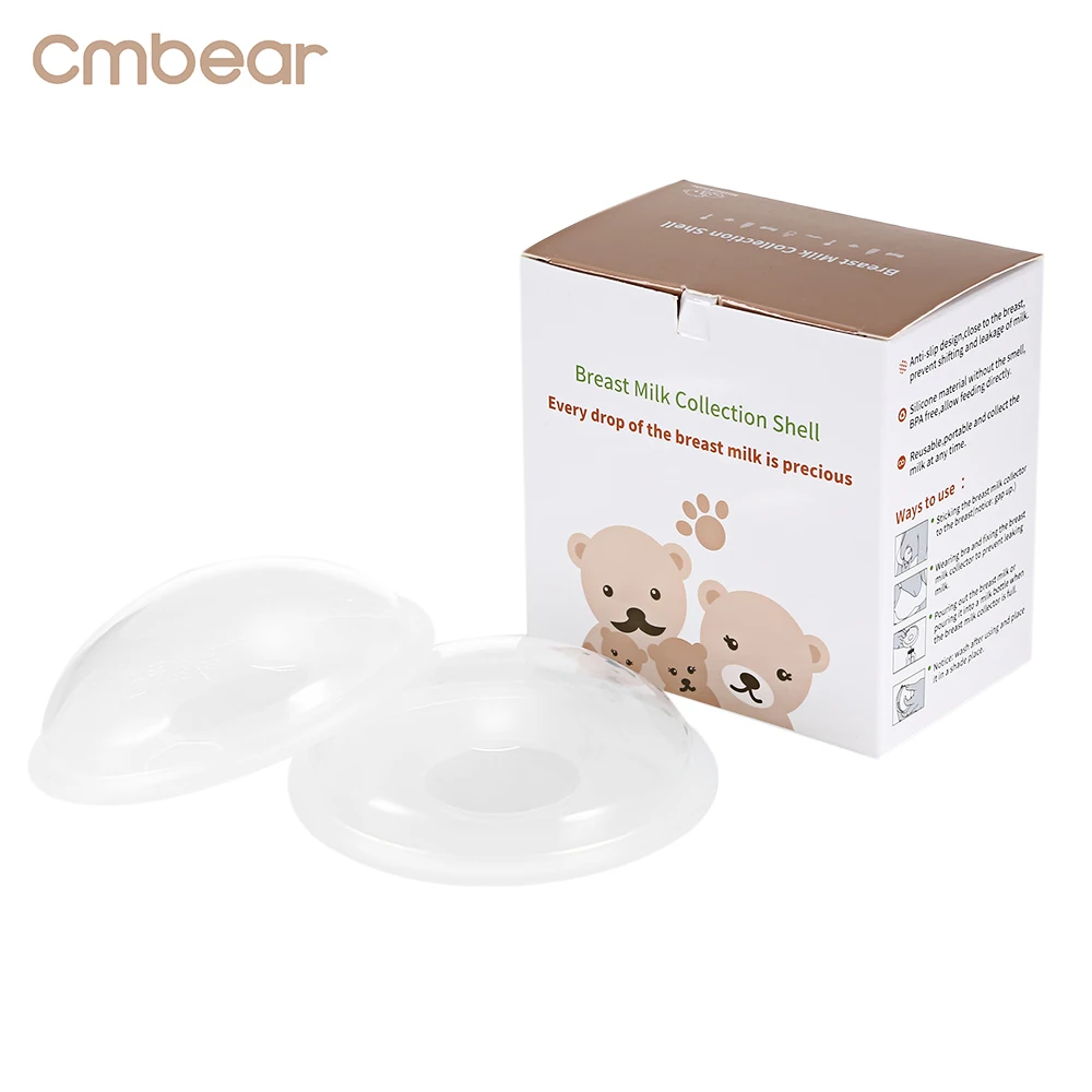 

Cmbear 2pcs Baby Feeding Breast Milk Washable 10ml Reusable Maternity Nursing Collector Shell Breast Feeding Bra PP Nursing Pads