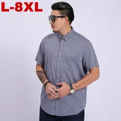 10xl 8xl 6xl 5xl 2019 летняя новая мужская рубашка модная клетчатая печать мужская повседневная рубашка с коротким рукавом большой размер