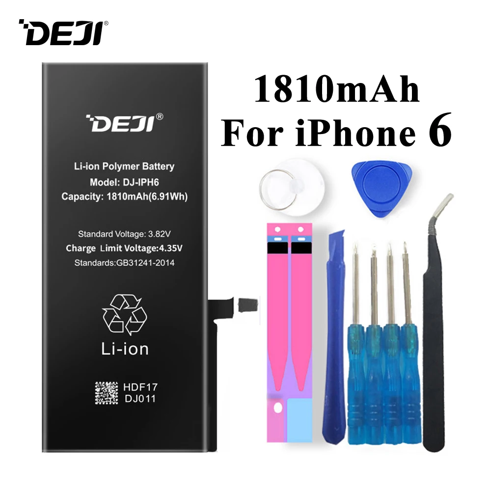 Deji аккумулятор для iPhone 6 Plus X 6/6P iPhone6 1810-3410 мАч встроенные литий-полимерные аккумуляторы+ инструменты для Apple iPhone X 6 Plus батарея