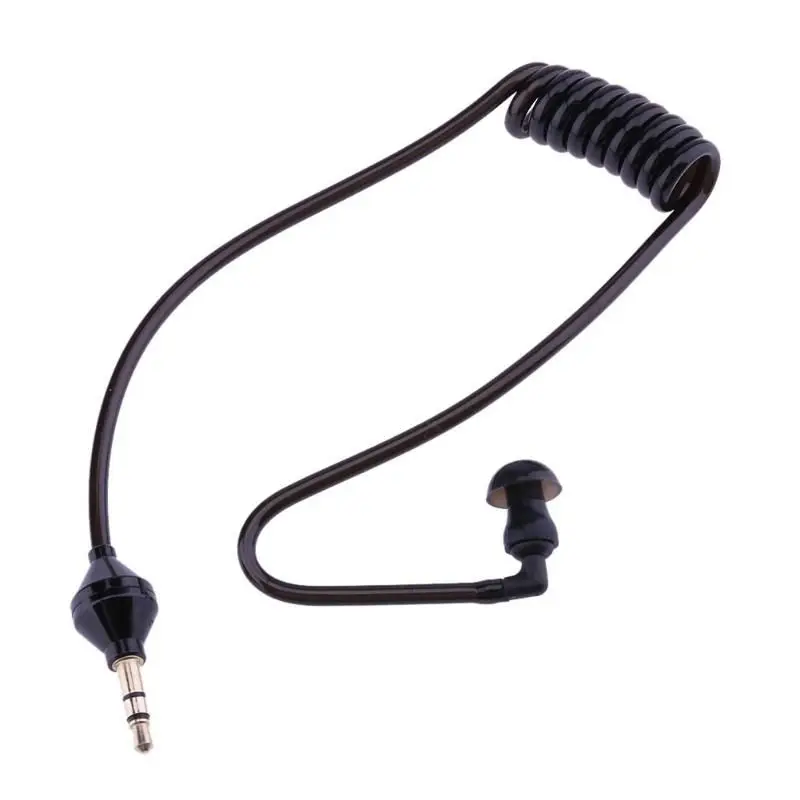 

Single Listening 3.5mm Earphone Coiled Cables Mono Function Earpiece In Ear Stereo Headset Only For Listening