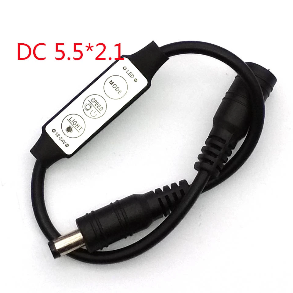 

DC12V 24V Mini Led Dimmer Controller 3 Key With DC Connector To Control Single Color Led Strip Light SMD 3528 5050 5630