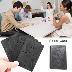 Черный покер Креативный дизайн двухслойные Пластик игральных карт Водонепроницаемый череп игральные карты для покера для Magic вечерние