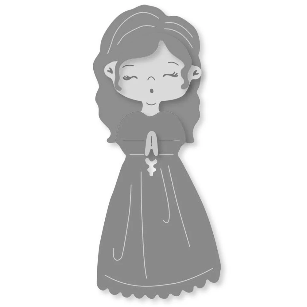 

Forewan Beautiful Girl Etched Metal Cutting Dies Scrapbooking Album Paper DIY Card decoration Craft Embossing Die Cuts 2019 New