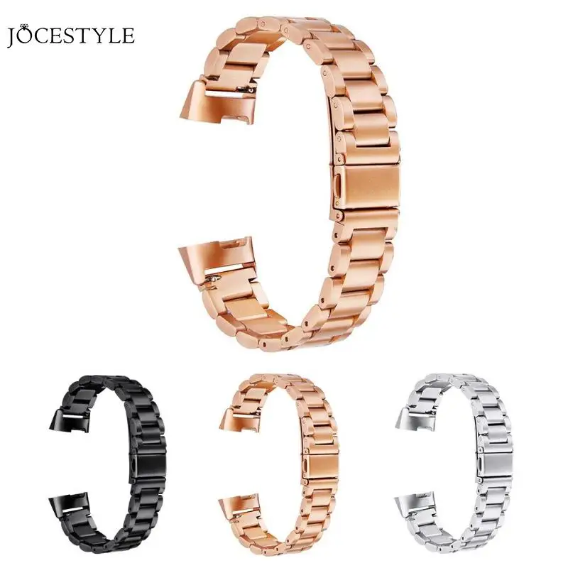 

Solid Stainless Steel Watchbands Replacement Watch Strap for Fitbit Charge 3 Smart Metal Watch Band Strap Wristband Bracelet