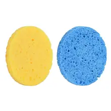 4 шт. натуральных волокон древесины лице Puff очищения Ручная стирка губка для отшелушивания очищающий спонж умывания Красота инструменты