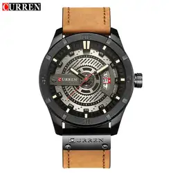 CURREN лучший бренд класса люкс часы для мужчин Дата Дисплей Кожа Творческий кварцевые наручные часы Relogio Masculino