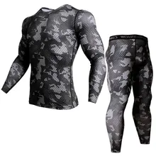 Термобелье Рашгард комплект ММА компрессионная одежда леггинсы для мужчин unionsuit Бодибилдинг футболка камуфляж спортивный костюм для мужчин