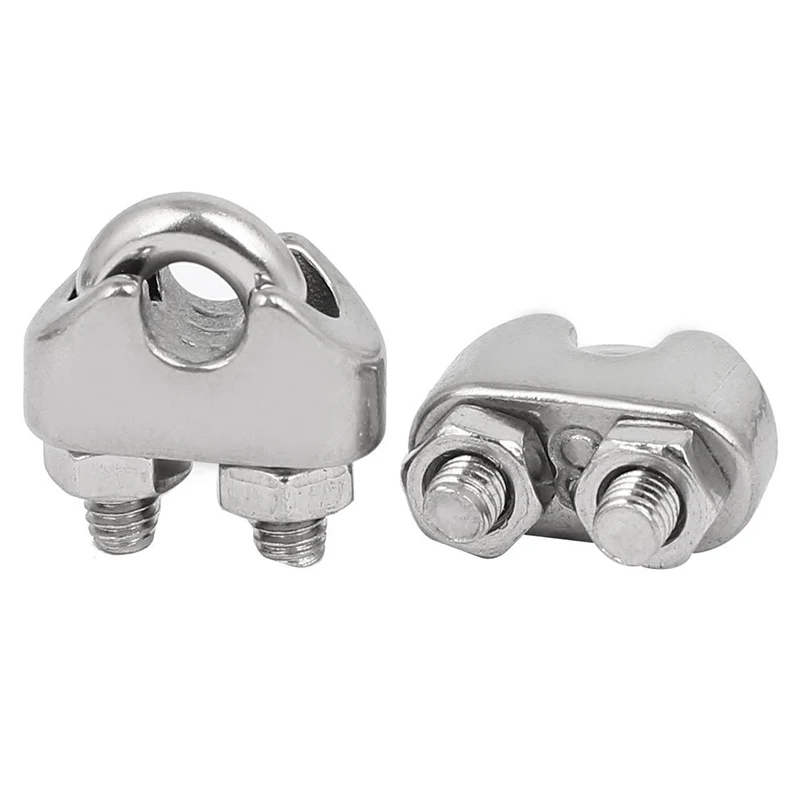 

CNIM Hot M3 1/8 Inch 304 Stainless Steel Saddle Clamps Cable Wire Rope Clips Fastener 15 PCS