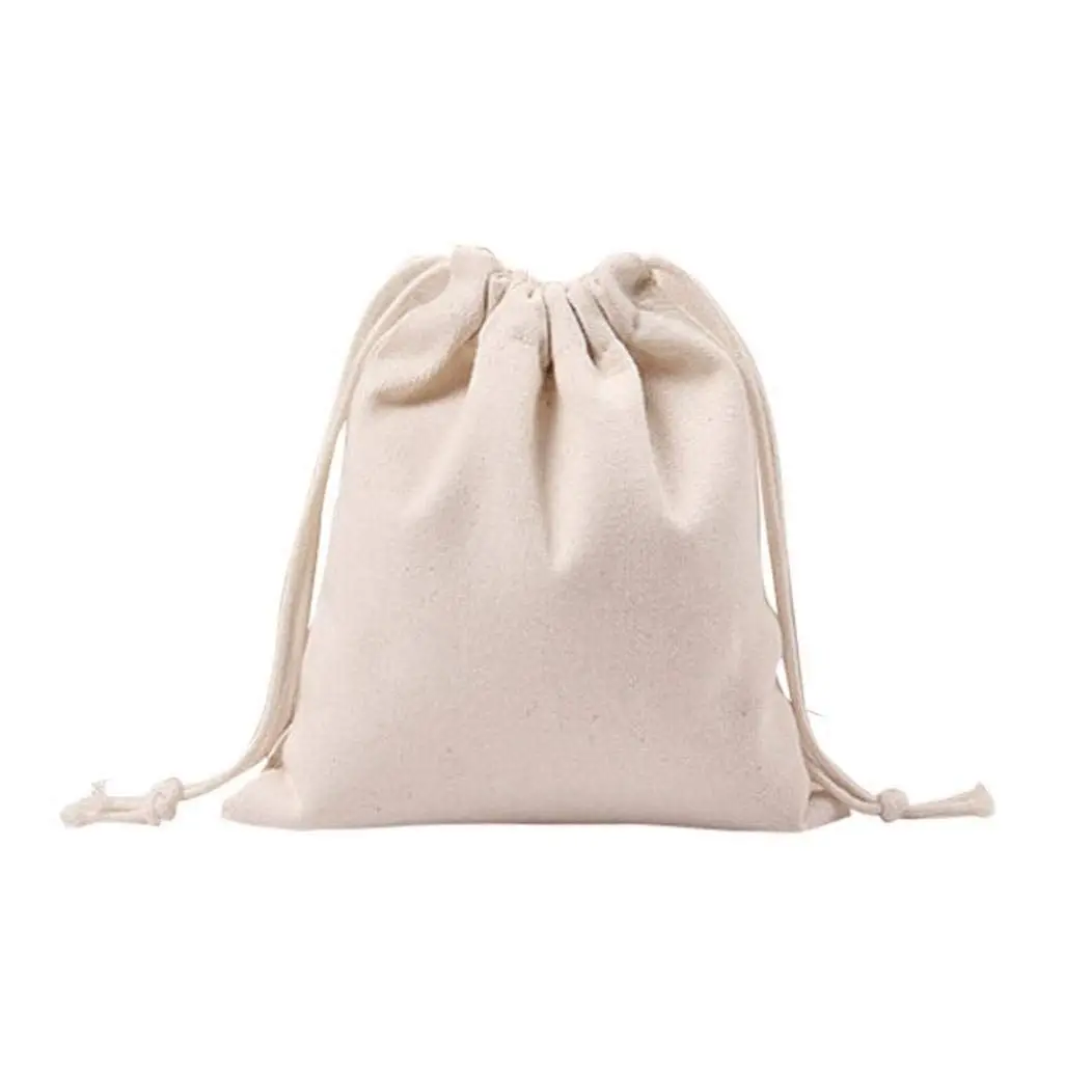 

TFTP-Women Girls Solid White Drawstring Beam Port Shopping Bag
