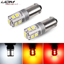 Ijdm white bay9s h21w led canbus ba9s bax9s t4 h6w led 12v 24v, para luzes reverso ou para carro luzes de estacionamento, luzes da placa da licença