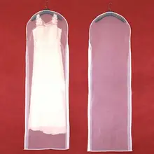 Double-sided Transparent Tulle Crystal Yarn Wedding Bridal Dress Dust Cover With Zipper For Home Wardrobe Gown Storage Bag