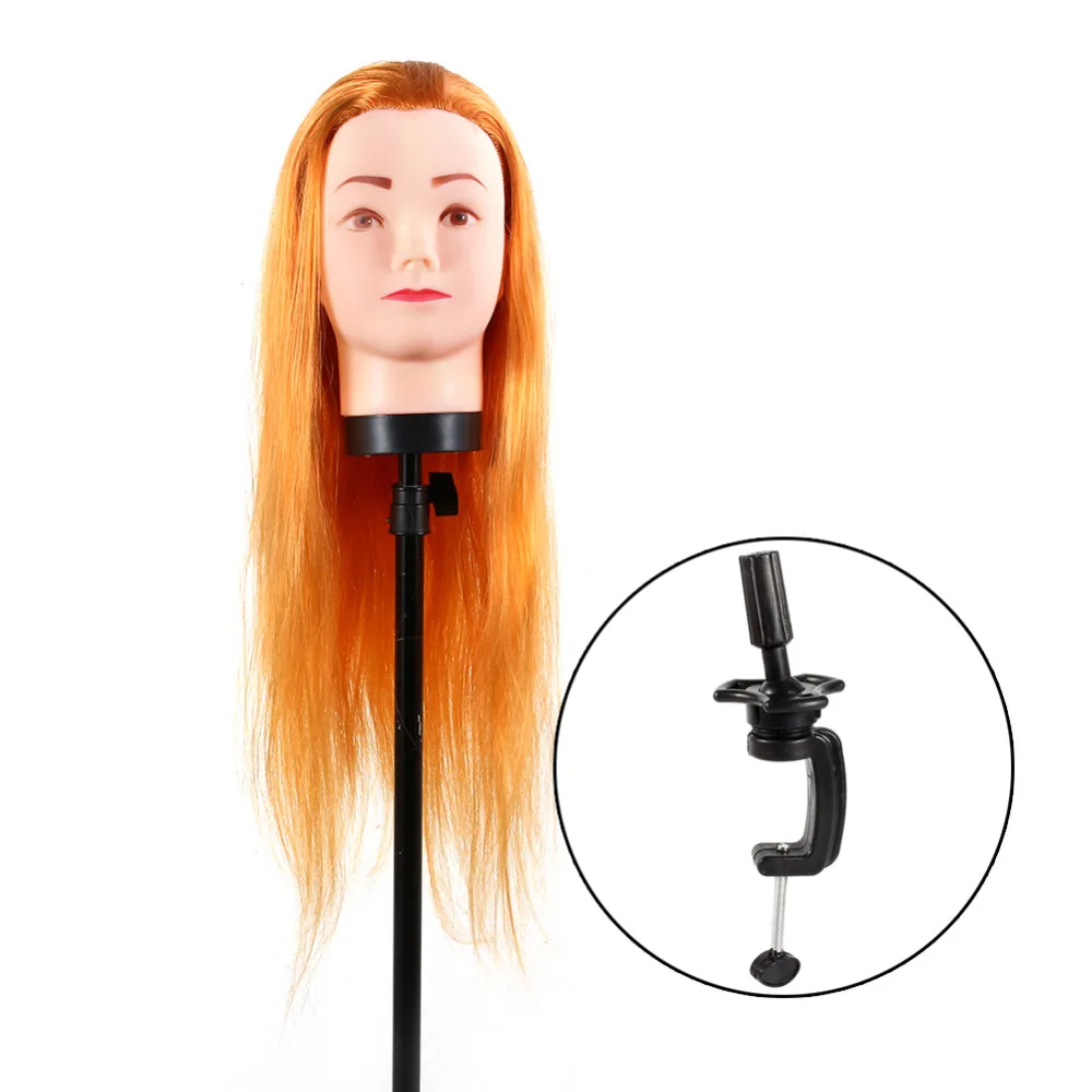 Тренировочная головка для парикмахеров голова-манекен для практики светлые Волосы Парикмахерские куклы голова для косметолога с зажимом