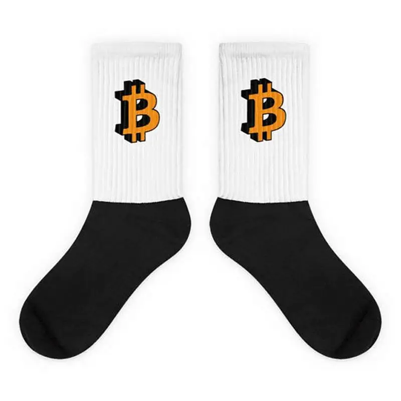 2019 Новые носки 1 пара забавные Bitcoin печатные хлопковые смесовые для Для женщин
