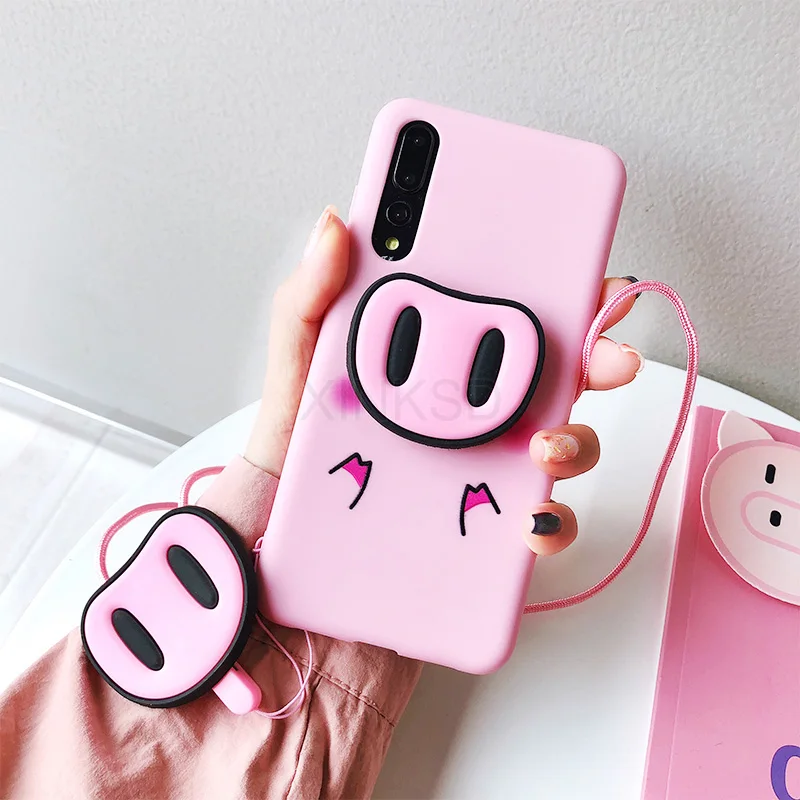 

Cute Cartoon Pink pig Phone Case For huawei P20 Pro Mate 10 20 lite Nova 3 3i P smart P10 P9 On honor 8X Max 9 lite 7C 7A Pro