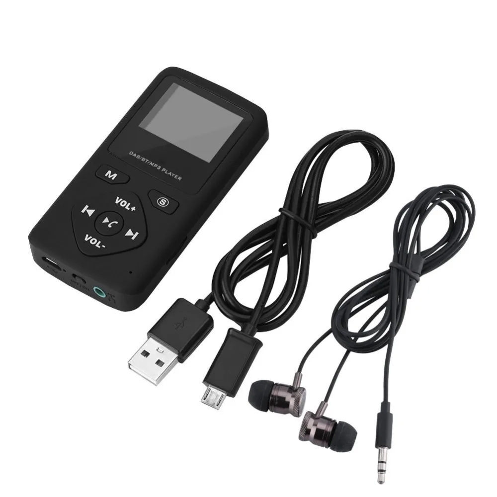 

Portable DAB/DAB+ Radio Digital FM Radio Receiver Bluetooth MP3 Player Pocket Radios With Earphone Multimedia player Black