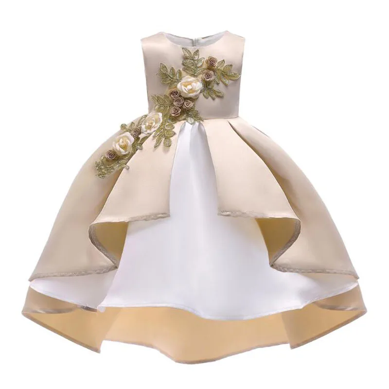 

Baby Girl embroidery Silk Princess Dress for Wedding party Kids Dresses for Toddler Girl Children Fashion Christmas Clothing