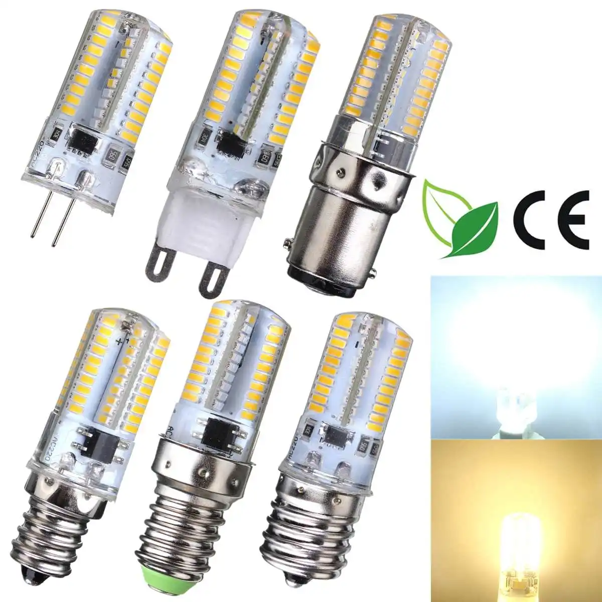 

Smuxi Corn Bulb Dimmable Silicone LED Lamps 80 Leds SMD-3014 BA15D Energy Saving Replace Halogen Lamp White/warm white 220V-240V