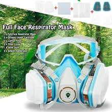 Силиконовый полностью респиратор противогаз очки Комплексная крышка краска химическая пестицидная Маска Защитное, против пыли маска