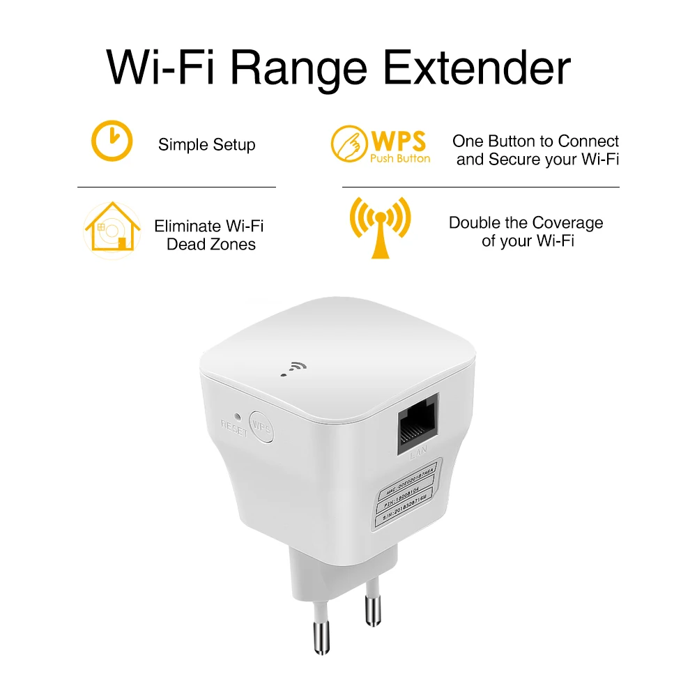 Портативный ретранслятор сигнала Wi-Fi роутер 300 Мбит/с 802.11b/g/n усилитель антенн
