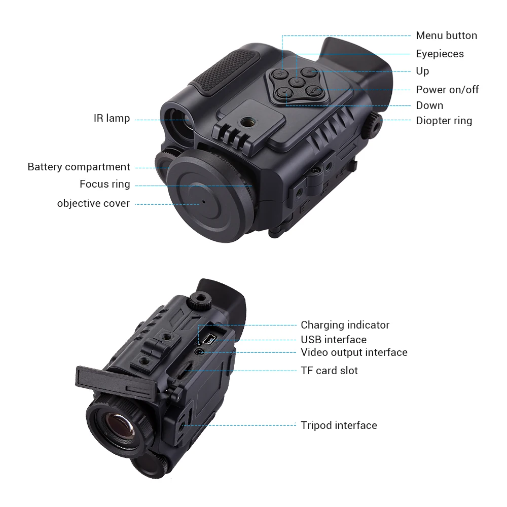  Portable Mini Infrared Night Vision 8GB Video Recording Monocular Digital Scope Telescope Long Rang