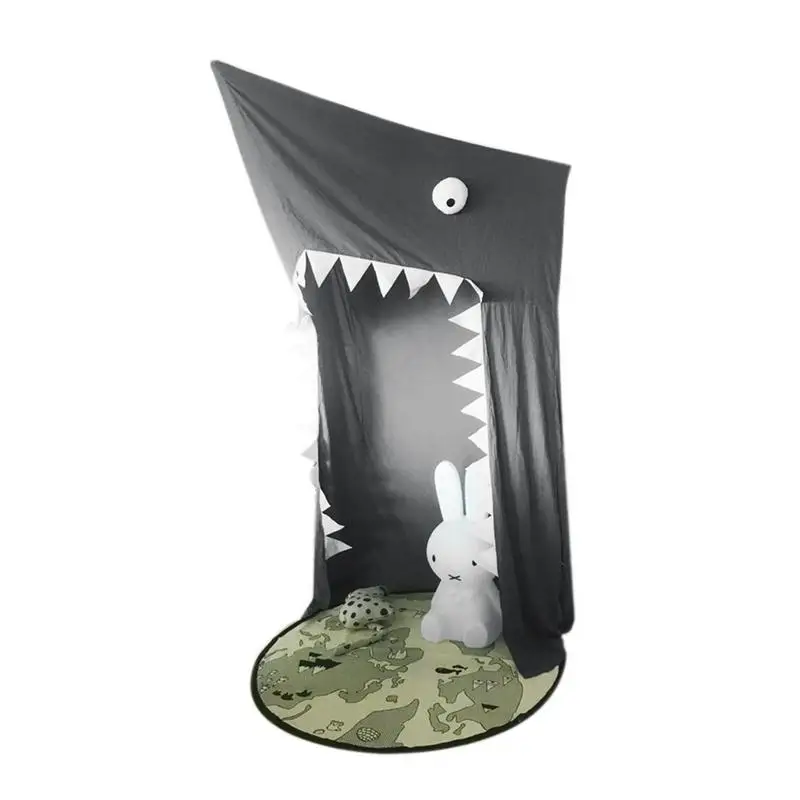 

Kids SHARK Canopy Washed Cotton Cloth Round Dome Hanging Bed Canopy Curtains For Bed Kids Reading Play Tents