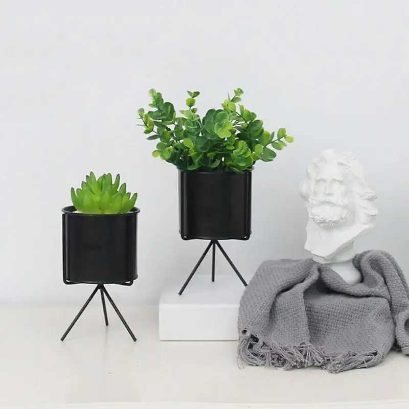 

High Quality Simple Iron Flower Stand Plant Vase Flowerpot Iron Flower Pot Planter Set Home Decorative Flower Pot