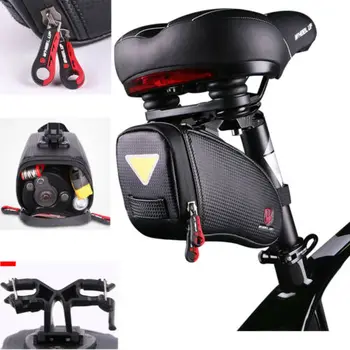 

Waterproof Bike Cycling Saddle Bag Seat Pouch Bicycle Tail Rear Storage WHEEL UP