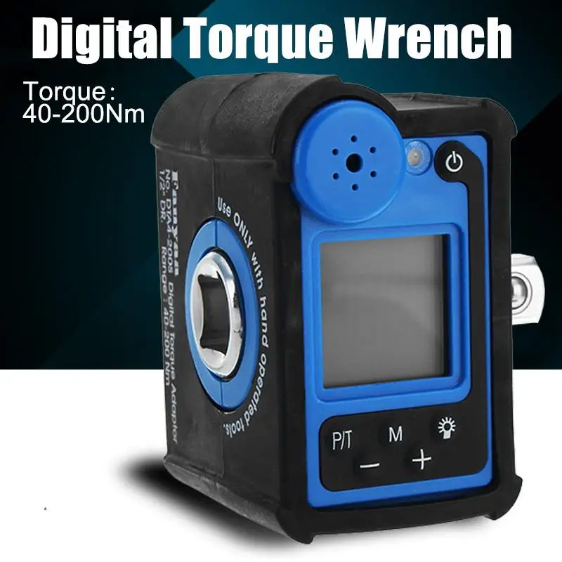 

New DTA4-200S 40-200Nm Digital Torque Wrench Adapter Torque Spanner Tools Universal Electric Torque Wrench Bike Car Repair Tools