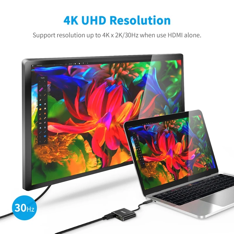 Choetech Type C к Hdmi + Vga адаптер 2 в 1 Usb 4K 1080P для Galaxy Note 8/S9 Plus 2017/2016 Macbook Pro| |