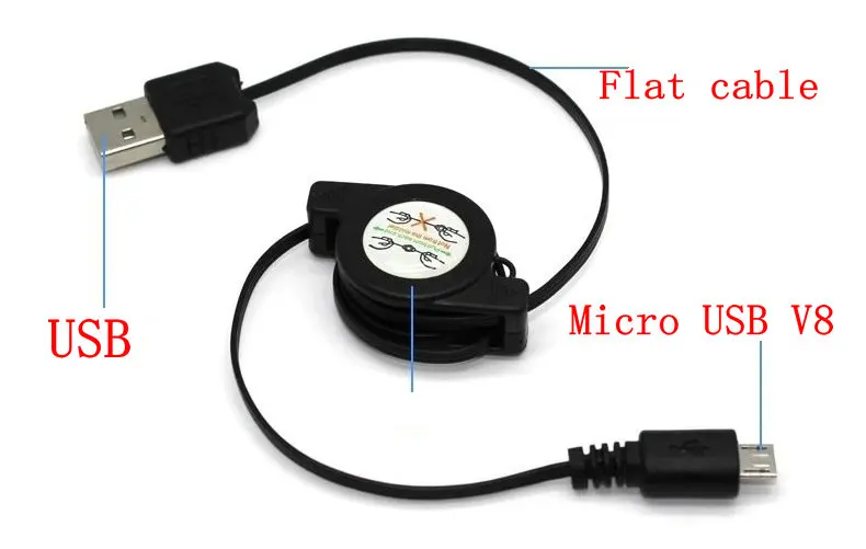 100 шт. 75 см Выдвижной Micro USB кабель для зарядки и синхронизации данных Sumsang Galaxy S3