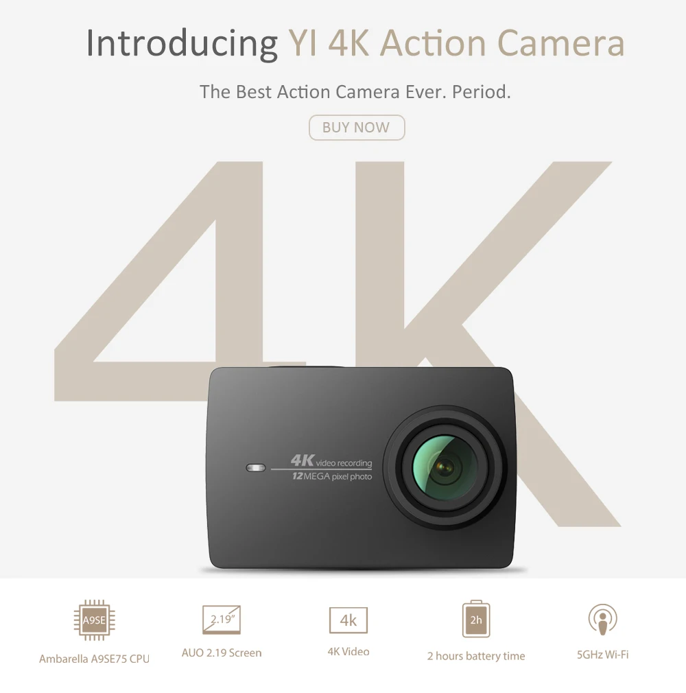 Yi Action Camera 4k plus International Edition FIRST 4K/60fps Amba H2