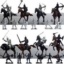 28 pcs Medieval Cavaleiros Guerreiros Cavalos Figuras Soldados Modelo Playset Toy Kids