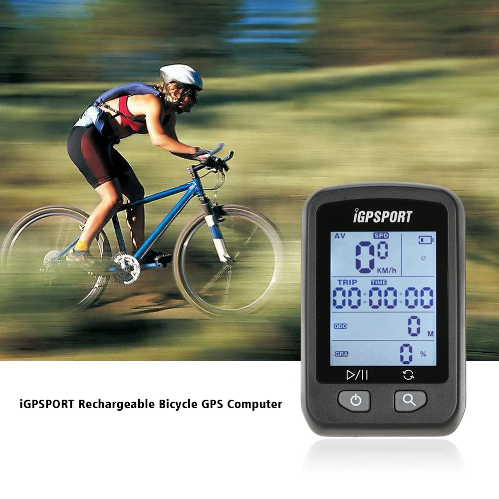 

Bicycle Computer Rechargeable IPX6 Waterproof Speedometer For Bicycle Auto Backlight Screen Cycling GPS Bike Odometer with Mount